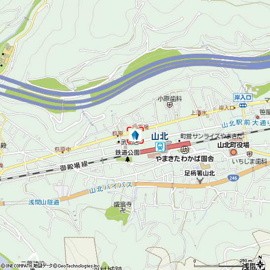 山北支店付近の地図